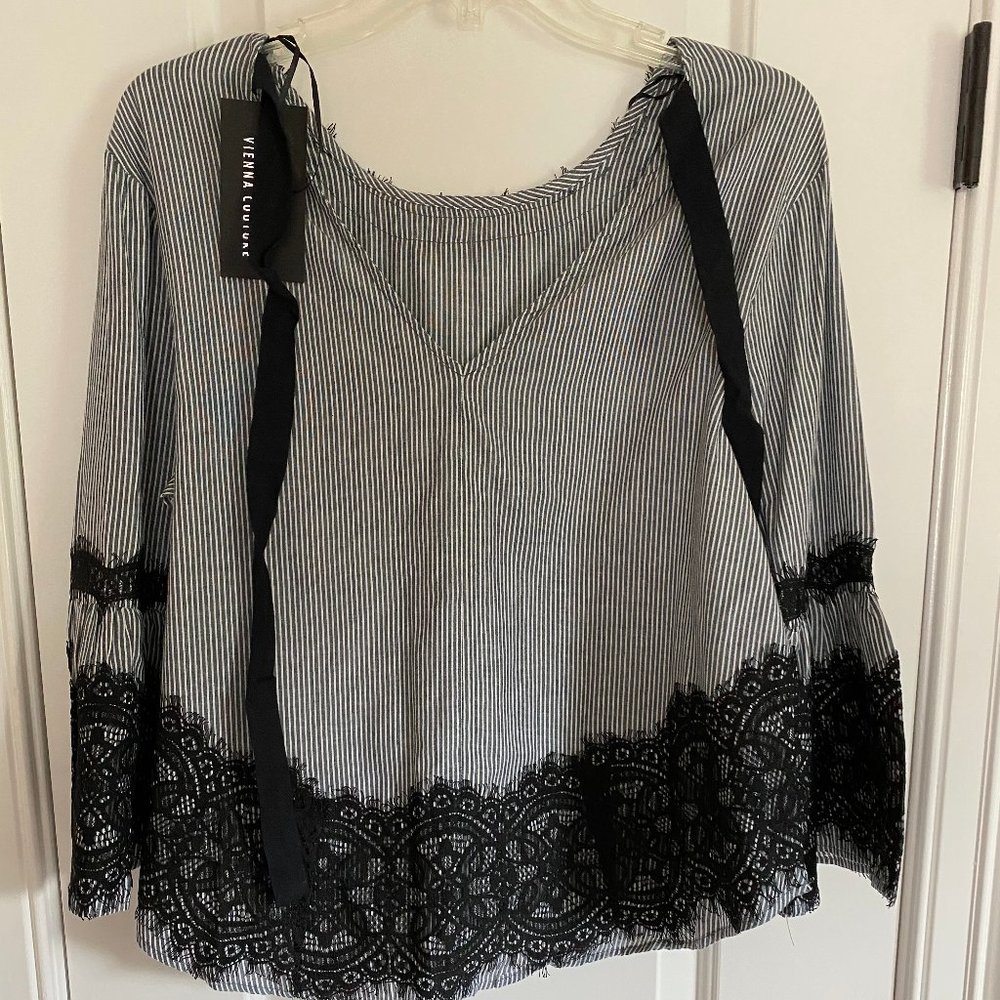 Women's Blouse with Lace Trim